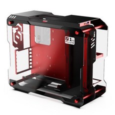 특이한 컴퓨터 케이스 zeaginal mini matx itx 알루미늄 데스크탑 게임 게이머 캐비닛 pc 수냉 full-permeable glass diy zc-01m 모양, 블랙 플러스