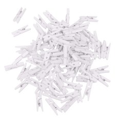 Fityle 100 pcs 미니 나무 옷 사진 종이 말뚝 clothespin 바느질 공예 클립 작은 부탁 웨딩 파티 자연 클립 화이트