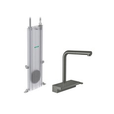 한스그로헤(hansgrohe) 910433 Hansgrohe Aquno 셀렉트 블랙 싱글 핸들 주방 수도꼭지 풀아웃 스프레이어가 있는 싱크대용 마그네틱 도킹 스프레이 헤드 브러, Pull-Out with sBox_Brushed Bla