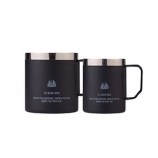카고컨테이너 베이직 머그, 1개, 블랙, 300ml+450ml 세트