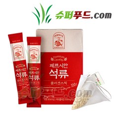 페르시안석류 콜라겐스틱 식물성 에스트로겐 엘라그산 안토시아닌 비타민 미네랄 풍부 석류 콜라겐 젤리 스틱 + 슈퍼푸드.com 연자육 차 티백, 1세트, 15포 (20g X 15) + 1g
