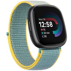 Vancle Fitbit Versa 4 밴드/Fitbit Sense 2 밴드/Fitbit Versa 3 밴드/Fitbit Sense 밴드 부드럽고 통기성이 좋은 조절 가능한 교체, Sunshine