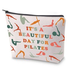 ZJXHPO 필라테스 애호가 선물 코치 트레이너 강사 감사 Its A Beautiful Day for Pilates 메이크업 가방 지퍼 요가 BL 아니요, 1개