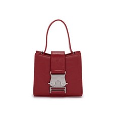 Matin Kim SQUARE MINI LEATHER BUCKLE BAG IN RED