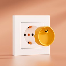 미니플 곰돌이 콘센트 안전 보호커버 10개 세트, 1세트, 핑크