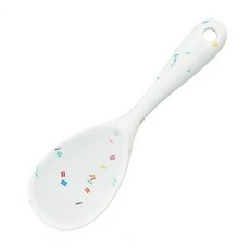 실리콘 내열성 쌀 스푼 팬 베이킹 스쿠프 긴 손잡이 주방 도구 콜러, White, 1개