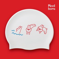 물보라 깡총다이빙 수영모 수영모자 제작수모 디자인수모 캐릭터 귀여운 실리콘, 1개