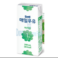 멸균저지방우유 매일유업 200ML, 1개