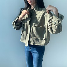 자체브랜드 (기획특가)포켓 크롭 루즈핏 야상 숏자켓