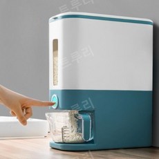 쌀냉장고 가정용 신선도유지 저소음 자동 밀폐형 진공 간편 쌀벌레방지 10kg, 업그레이드2세대 블루(방충상자+옆서랍상자)