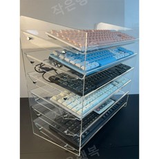  키보드 진열대 정리대 투명 스탠드 전시대 오블리크 선반 다층 받침대, 02.6단 거치대 45X20X8 