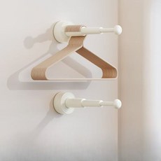 핫몰 길이조절 가능한 흡착식 사이드 모자 욕실 다용도 옷걸이, 2개, 아이보리