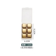 위스키스톤 304 스테인리스 스틸 아이스 큐브 골든 위스키 재사용 가능한 스톤 와인 쿨러 음료 위스키 액세, 02 6pcs Style 1