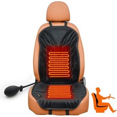 Winter Car Seat CoverInflatable Lumbar Support Pillow for Driving ComfortSoft Plush Vehicle SUV Tr, 한개옵션0