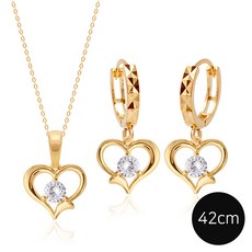 14k하트목걸이귀걸이셋트