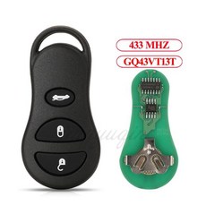 Jingyuqin 원격 자동차 키 알람 지프 듀랑고 크라이슬러 300M 콩코드 GQ43VT13T 3/4 단추 433MHZ, 1개, 03 3 Button