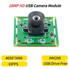 열화상 카메라 IMX298 16MP USB 모듈 HD 10FPS 16 메가픽셀 광각 산업용 기계 이미지 얼굴 인식 PC 안드로이드 4656x3496, 1개