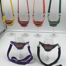 크리에이티브 유리 홀더 스트랩 고무 베이스 와인 유리 끈 축제 파티 와인 유리 끈 스트랩이 있는 음료