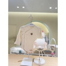 [압소바] 2024FW 베치모달 배냇슈트(모자포함) (1AZC10119), 크림/60(2M)