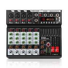 XTUGA EV6 6 16DSP 7 EQ 48V USB DJ 전문 채널 오디오 믹서 효과 밴드 독립 팬텀, 상세페이지 참조, 상세페이지 참조