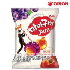 오리온 마이구미 잼 92gX1개 과자 간식 어린이 JAM 젤리 캔디 젤리밥 왕꿈틀이 포도 복숭아 청포도, 1개