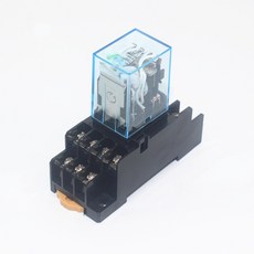 베이스 포함 소형 전자기 범용 릴레이 MY4NJ 코일 AC12V AC24V DC12V DC24V AC110V AC220V HH54P 5A 220V 1 세트, 4) AC220V