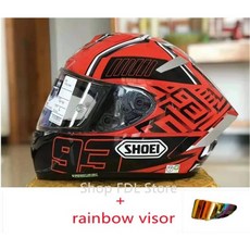 시스템헬멧 카본 MT 풀페이스 반모 헬맷 SHOEI X 14 풀 페이스 R1 60 주년 기념 쇼에이, 15.rainbow visor+XXL