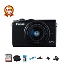 블랙)캐논 EOS M100+15-45mm+32GB+가방+리더기+청소세트 입문용 미러리스 사진 수업용