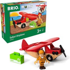 BRIO WORLD 33889 Crane &amp; Mountain Tunnel Wooden Rail Toy, Safari Airplane - 브리오니향수