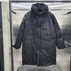 지오송지오 19FW 블랙 오버핏 구스다운 후드 롱점퍼 ZUW22509