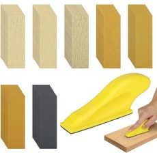 마이크로 샌딩기 키트 3.5 인치 x 1 디테일 핸들 도구 좁은 모서리전용 80 -1500 그릿 사포 DIY 목재 작업, 01 무색, 01 CHINA