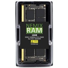 NEMIX 메모리 RAM 32GB(2X16GB) DDR4 3200MHZ PC4-25600 2Rx8 1.2V 260핀 비 ECC SODIMM 노트북 AIO 114939, 16GB (1X16GB) DDR4 3200MHZ PC4, 2개