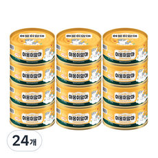 인터펫코리아 야옹이맘마 고양이 간식캔 160g, 흰살참치 + 닭가슴살 혼합맛, 24개