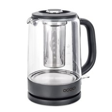 오쿠 글라스 전기 티포트 1.5L, 1.5L 글라스 전기 티포트(블랙) 2개