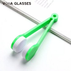 클리너 문지름 1 브러시 선글라스 화이버 휴대용 다기능 마이크로 안경 청소 미니 도구, green, 1개, 2) green
