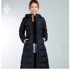 여성패딩코트 모자달린 무릎을넘기는