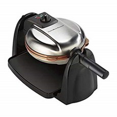 Hamilton Beach Flip Belgian Waffle Maker with Non-Stick Copper Ceramic Removable Plates Browning Control Drip Tray St, 단일상품