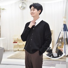 교복몰 보풀방지 블랙 교복 가디건(남자) 교복 학생복