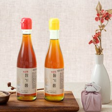 부안댁 고소한참기름 방앗간들기름 진한참기름(2병-SET), 참기름1병+들기름1병+선물박스1장, 300ml