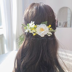 조화 헤어피스 촬영용 셀프웨딩소품 브라이덜샤워 로사 헤어피스 로즈오브더데이