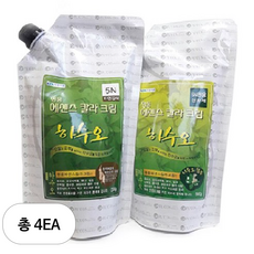 투에이산업 명품 에센스 칼라 크림 염색제 1제 500ml + 2제 500ml, 자연갈색, 4세트