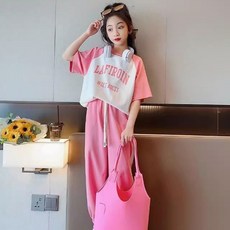 여아 고학년 초등학생 츄리닝 상하세트 여름 반팔 조거바지 세트