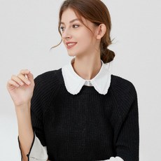 살뜰한공간 플리츠 포인트 넥카라 패턴 페이크 이너 셔츠 사이드 27820EA