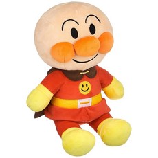 세가토이즈(SEGA TOYS) 호빵맨 말랑말랑 스마일 인형 꾹 M 호빵맨, 1개
