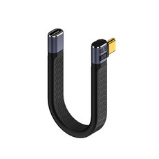 컴스마트 C타입-C타입 USB 4 젠더 MF 40Gbps E-Marker 꺾임 연장 케이블 JA292, 1개 1개