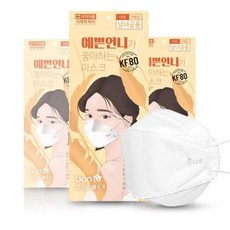 블루본 예쁜언니KF80 대형 화장이 잘안묻는 예쁜언니가 좋아하는 입체 마스크 100매