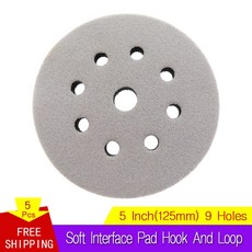후크 및 루프 샌딩 디스크 백킹 패드 용 5 인치 9 홀 125mm 소프트 인터페이스 패드 전동 공구 액세서리