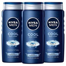 니베아맨 쿨 멘솔 바디워시 샤워&샴푸 한번에 Nivea Men Cool Body Wash & Shampoo 16.9oz(500ml) 3팩