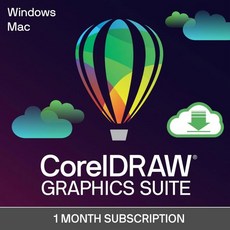 CorelDRAW Graphics Suite | 1년 구독 전문가용 그래픽 디자인 소프트웨어 벡터 일러스트 레이아웃 및 이미지 편집 PCMac 다운로드, Download_1 Month Subscription