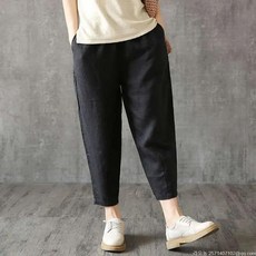 라오농 봄여름 얇은 면 린넨 와이드 팬츠 여성 빅사이즈 순면 린넨 캐주얼 팬츠 빅사이즈+WXY02